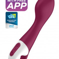 Vibrator Punctul G cu Incalzire Hot Spot Bluetooth Control Free App Silicon USB 20 cm