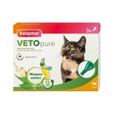 PIPETA ANTIPARAZITARA PENTRU PISICI BEAPHAR VETO PURE SPOT ON REPELS FLEAS 3PIP CUT 17812