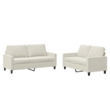 Cumpara ieftin Set de canapele cu perne, 2 piese, crem, catifea