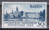 Germania - Zona Franceză - Baden 1949 - Congresul Inginerilor, Cota 25 EURO, MNH
