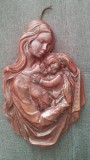 Fecioara Maria cu pruncul Icoană-basorelief premium din ceară m&acirc;năstirească