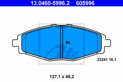 Set placute frana,frana disc DAEWOO LANOS limuzina (KLAT) (1997 - 2016) ATE 13.0460-5996.2 foto