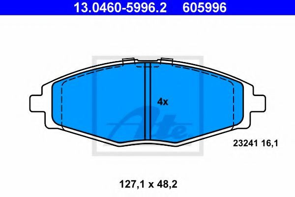 Set placute frana,frana disc DAEWOO LANOS limuzina (KLAT) (1997 - 2016) ATE 13.0460-5996.2