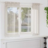 Perdele cu perdele 2 pcs Nisip 140 x 175 cm Poliester
