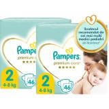 Scutece Pampers Premium Care Marimea 2, Nou Nascut, 4-8 kg, 92 buc