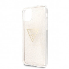 Husa de protectie, Guess Glitter Triangle, iPhone 11 Pro, Roz/Transparent foto
