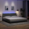 Cadru de pat cu LED fără saltea Gri deschis 200x200 cm Material