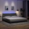 Cadru de pat cu LED fără saltea Gri deschis 200x200 cm Material