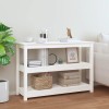 VidaXL Masă consolă, alb, 110x40x74 cm, lemn masiv de pin 821665