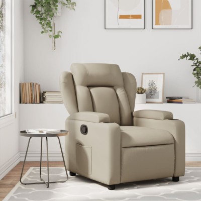 vidaXL Fotoliu rabatabil, cappuccino, piele ecologică 372433 foto
