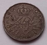 Moneda Romania 50 Bani 1914 Carol I Argint
