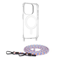 Husa magsafe compatibila apple iphone 15 pro, atasare magnetica, cu snur detasabil, colorful foto