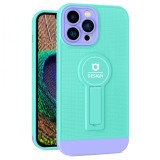 Husa Armor Design cu Stand pentru Samsung Galaxy A52 5G, Blue/Mov, Suport Auto Magnetic, Wireless Charge, Protectie Antisoc, Flippy