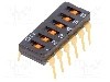 Intrerupator DIP, 2 pozitii, montare THT, 6 sectiuni, OMRON OCB - A6T-6101