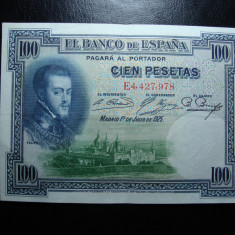 SPANIA 100 PESETAS 1925 XF/AUNC