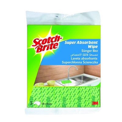 Lavete Super Absorbante SCOTCH BRITE, 20x18 cm, 3 Buc/Set, Diverse Culori, Diverse Culori, Lavete Scotch Brite, Lavete Absorbante Scotch Brite, Laveta foto