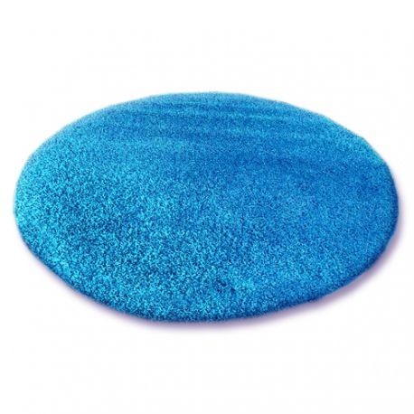 Covor rotund Shaggy 5cm albastru, cerc 100 cm