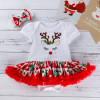 Rochita body cu fustita din saten - Renul iubaret (Marime Disponibila: 9-12, Superbaby