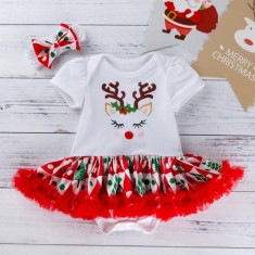 Rochita body cu fustita din saten - Renul iubaret (Marime Disponibila: 12-18
