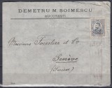ROMANIA 1908/1910 PLIC CU ANTET FRANCAT CAROL I GRAVATE 25 BANI CIRCULAT 1913, Stampilat