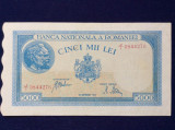 Bancnote Romania - 5000 lei 1943 septembrie - seria J0844276 filigran Traian