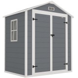 Outsunny Magazie Metalica pentru Gradina Gri Spatiu Depozitare Exterior | Aosom Romania