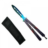 Cumpara ieftin Cutit, Briceag fluture, Balisong, Butterfly pentru antrenament, 24 cm, Spider Web