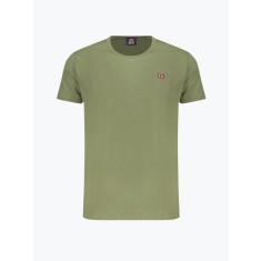 Tricou barbati din bumbac cu decolteu la baza gatului, Verde, L