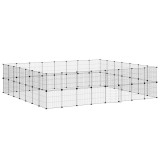 Cumpara ieftin Cusca animale de companie cu usa 60 panouri negru 280x245x70 cm otel