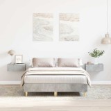 VidaXL Cadru de pat fără saltea Gri beton 135x190 cm Lemn prelucrat