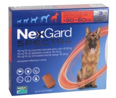 ANTIPARAZITAR INTERN SI EXTERN PENTRU CAINI NEXGARD SPECTRA XL 30-60 KG (3 COMPRIMATE CUT) foto