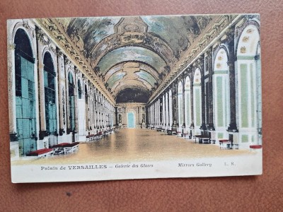 Carte postala, Palais de Verailles, Galerie des Glaces, 1925 foto