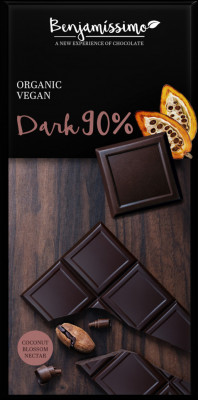 Ciocolata neagra 90% bio, 70g, Benjamissimo foto