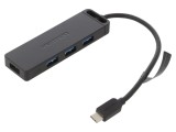 Hub USB 3.0 Negru 4 Porturi USB-A și USB-C