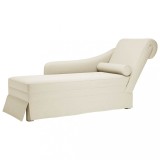 VidaXL Sezlong cu suport și cotieră dreaptă catifea crem