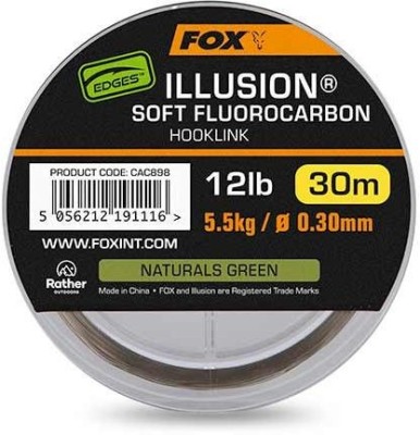 Fir Fox Edges Illusion Soft Fluorocarbon Hooklink, Naturals Green, 16lbs-7.3kg, 0.35mm, 30m foto