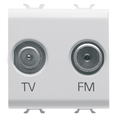 Priza TV+FM 2M Gewiss Chorus alb satinat MAT GW15381 foto