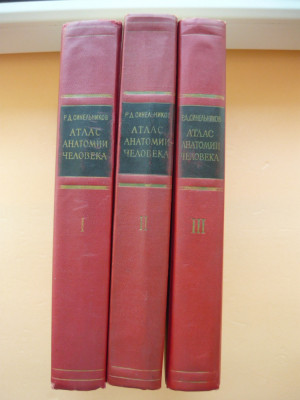 SINELNIKOV - ATLAS DE ANATOMIE UMANA (in limba RUSA) - 3 volume - 1972-1974 foto