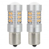 Set 2 Becuri LED Semnalizare CANBUS 1156 BAU15S PY21W, 24SMD 3030, 6000K, 800lm, 12/24V