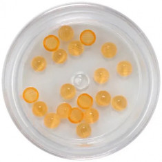 Decorații pentru unghii 3mm - strasuri rotunde, portocaliu-galben