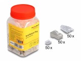 Set 50 buc conector de retea RJ45 FTP pentru Cat.6 + manson transparent, Delock 66904