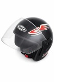 Cumpara ieftin Casca cu viziera pentru motor, scuter, ATV - marime M L, negru metalizat