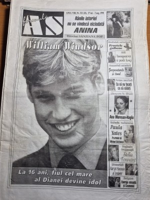 ziarul formula as 27 iulie - 3 august 1998 - ana muresan hagiu , printul william , anina , victor socaciu , doru stanculescu,valeriu sterian foto