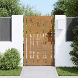 vidaXL Poartă pentru grădină, 105x180 cm, oțel corten, model bambus