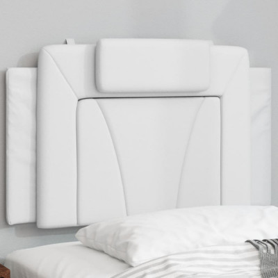 vidaXL Pernă pentru tăblie pat, alb, 80 cm, piele artificială foto
