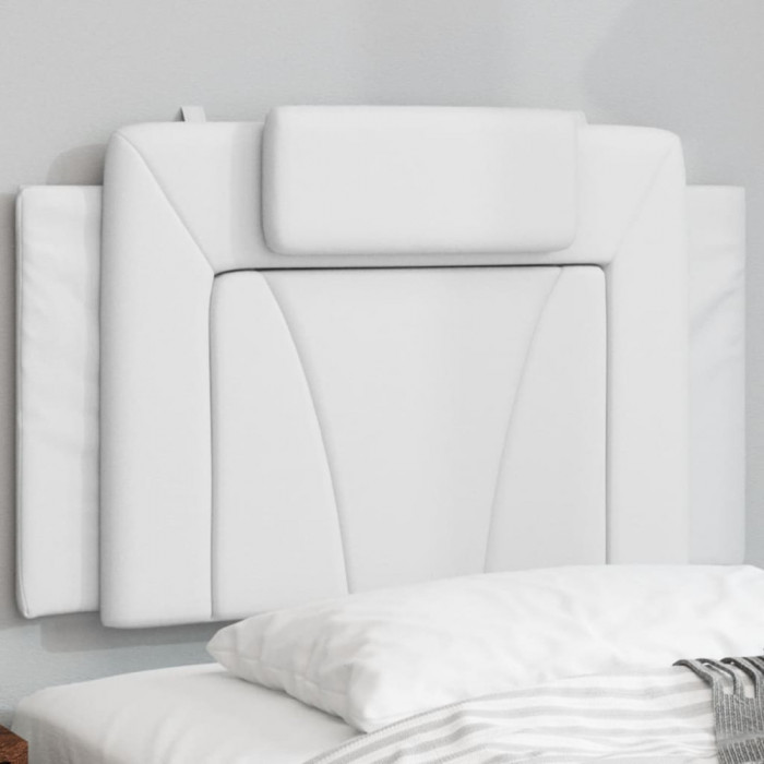 vidaXL Pernă pentru tăblie pat, alb, 80 cm, piele artificială