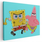 Tablou poster SpongeBob desene animate 2208 Tablou canvas pe panza CU RAMA 20x30 cm