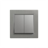 Comutator Candelabru Leziter Nova 105 pentru 2 Circuite, 10A 250V, Alb, Montaj Incastrat