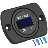 1 voltmetru pentru mașină de 24 V, panou voltmetru cu afișaj digital cu LED, panou rotund digital rezistent la apă, tester de tensiune, indicator cu t