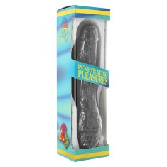 Vinyl P-Shape - Vibrator realistic, negru, 21 cm